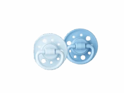 Dodie Set Di 2 Lecca-lecca Rotondi Gomma Naturale 0-6 Mesi Blu/ Blu Pastello