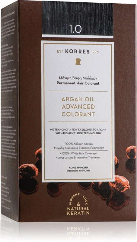 Colorazione Permanente Con Olio Di Argan Korres - 1.0 NERO 1 Colorazione Permanente Con Olio Di Argan Korres - 1.0 NERO