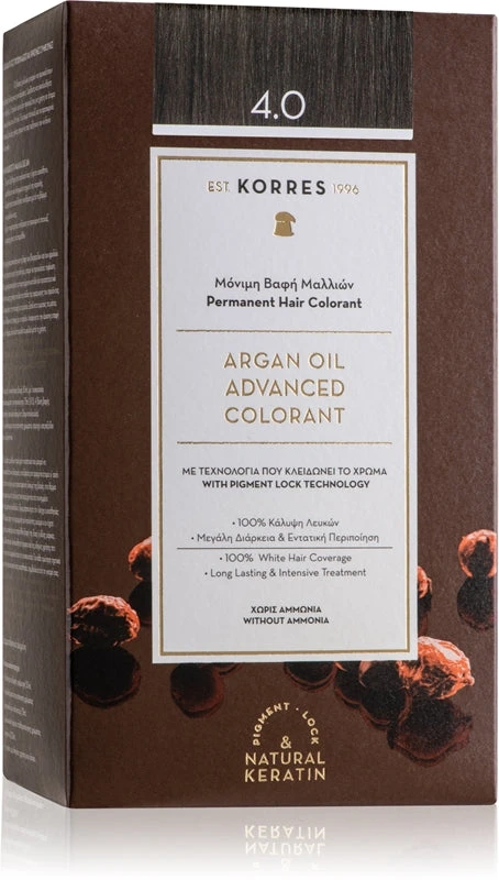 Colorazione Permanente Con Olio Di Argan Korres - 4.0 CHATAIN NATURALE 1 Colorazione Permanente Con Olio Di Argan Korres - 4.0 CHATAIN NATURALE