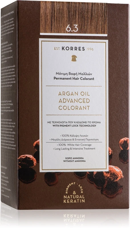 Colorazione Permanente Con Olio Di Argan Korres - 6.3 BIONDO MIELE DORE 1 Colorazione Permanente Con Olio Di Argan Korres - 6.3 BIONDO MIELE DORE